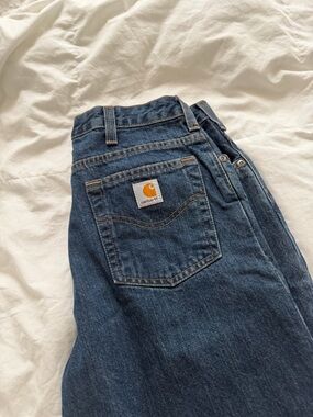 Carhartt Women's Blue Straight-Leg Denim Jeans
